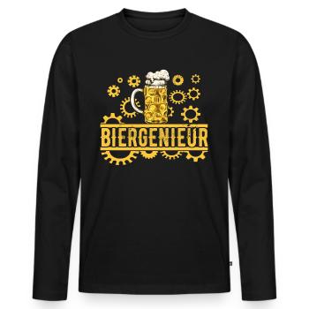 Bierbrauer Bierbrauen Bier Geschenk - Männer Premium Bio Langarmshirt - Schwarz - Vorne - Nico (187cm)