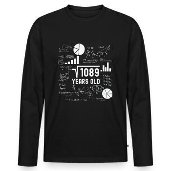 33rd birthday root from 1089 birthday present - Men's Premium Organic Long Sleeve Shirt - black - Front - Nico (187cm)
