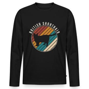 Britisch Kurzhaar BKH Katze Kater Kätzchen - Männer Premium Bio Langarmshirt - Schwarz - Vorne - Nico (187cm)