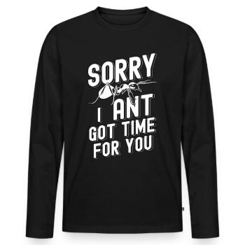 Fourmi Insecte Cadeau Nature Vermine Bug Fourmi - T-shirt manches longues Premium bio Homme - noir - Devant - Nico (187cm)