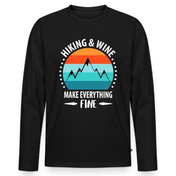 Mountains Mountains Hiking Mountaineers Climbing - Men's Premium Organic Long Sleeve Shirt - black - Front - Nico (187cm)