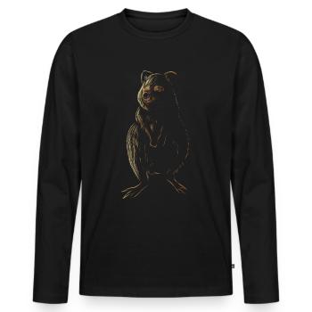 a quokka consisting of individual stripes and - Men's Premium Organic Long Sleeve Shirt - black - Front - Nico (187cm)