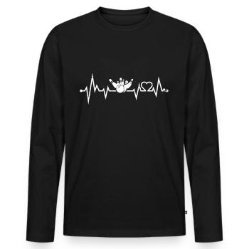 Bowling Heartbeat Heart Bowling Cones Bowling - Men's Premium Organic Long Sleeve Shirt - black - Front - Nico (187cm)