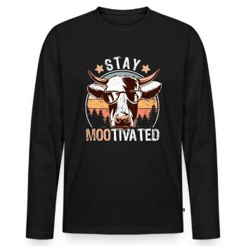 Cow Farmer Farm Agriculture Farmer - Men's Premium Organic Long Sleeve Shirt - black - Front - Nico (187cm)