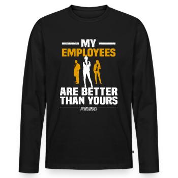 Stolzer Chef Kollegen Startup Team Entrepreneur - Männer Premium Bio Langarmshirt - Schwarz - Vorne - Nico (187cm)