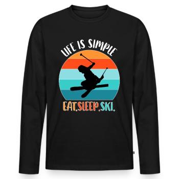 Ski ski Skieurs Vacances au ski - T-shirt manches longues Premium bio Homme - noir - Devant - Nico (187cm)