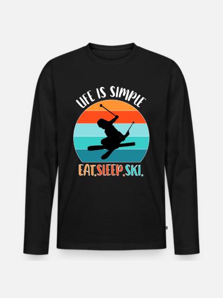 Ski skiing Skiers Skiing Holidays - Men's Premium Organic Long Sleeve Shirt - black