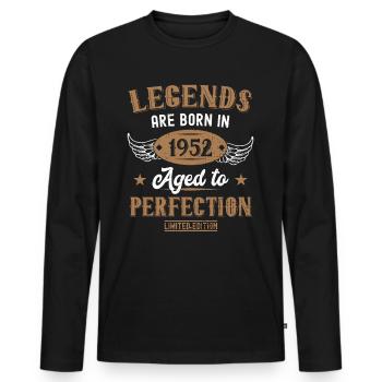 Legends are born in 1952 Birthday - Men's Premium Organic Long Sleeve Shirt - black - Front - Nico (187cm)