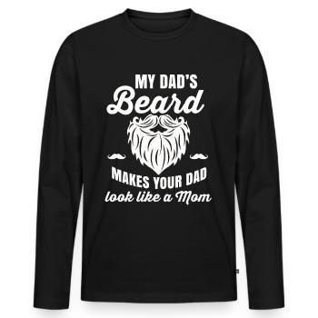 Barbe - T-shirt manches longues Premium bio Homme - noir - Devant - Nico (187cm)