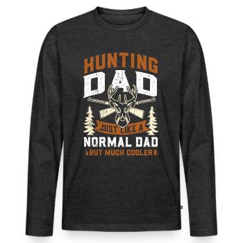 Hunt - Men's Premium Organic Long Sleeve Shirt - heather anthracite - Front - Nico (187cm)
