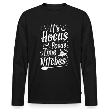 Sorcière - T-shirt manches longues Premium bio Homme - noir - Devant - Nico (187cm)