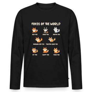 Fox Fox Predator Red Fox Fennek Cadeau - T-shirt manches longues Premium bio Homme - noir - Devant - Nico (187cm)