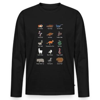 Rare Animaux Exotiques Mème WordPlay Cadeau - T-shirt manches longues Premium bio Homme - noir - Devant - Nico (187cm)