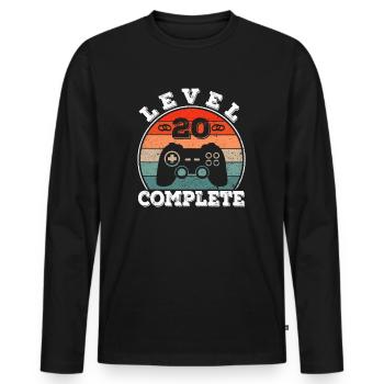 20th wedding anniversary 20 years marriage married Gamer - Men's Premium Organic Long Sleeve Shirt - black - Front - Nico (187cm)