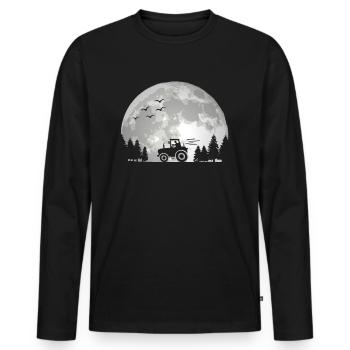 Tractor driver Tractor Tractor Farmer Moon - Men's Premium Organic Long Sleeve Shirt - black - Front - Nico (187cm)