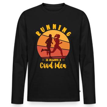 Marathon Marathon Marathon Runner Gift - Men's Premium Organic Long Sleeve Shirt - black - Front - Nico (187cm)