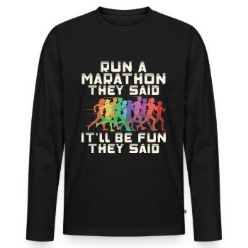 Marathon Marathon Marathon Runner Gift - Men's Premium Organic Long Sleeve Shirt - black - Front - Nico (187cm)