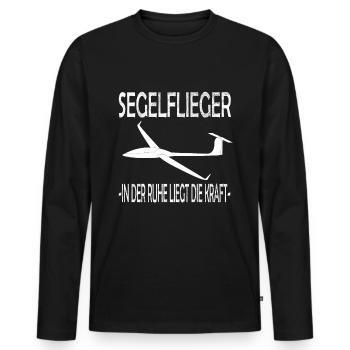 Segelflieger und Segelfliegen - Männer Premium Bio Langarmshirt - Schwarz - Vorne - Nico (187cm)