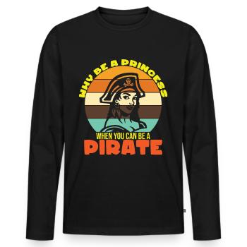 Pirate Pirate Pirate Bateau Pirate Cadeau - T-shirt manches longues Premium bio Homme - noir - Devant - Nico (187cm)
