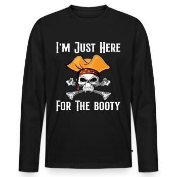 Pirate Pirate Pirate Bateau Pirate Cadeau - T-shirt manches longues Premium bio Homme - noir - Devant - Nico (187cm)