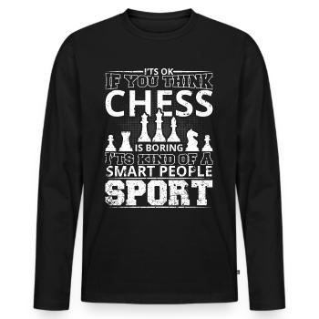 Pièces d’échecs Jeu d’échecs Échecs Échecs - T-shirt manches longues Premium bio Homme - noir - Devant - Nico (187cm)