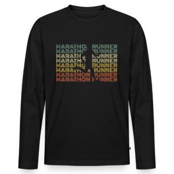 Marathon Marathon Marathon Runner Gift - Men's Premium Organic Long Sleeve Shirt - black - Front - Nico (187cm)