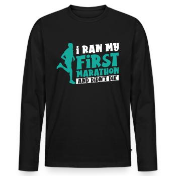 Marathon Marathon Marathon Runner Gift - Men's Premium Organic Long Sleeve Shirt - black - Front - Nico (187cm)