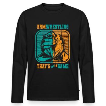 Armwrestling c’est mon jeu De Lutte d’Arts Martiaux - T-shirt manches longues Premium bio Homme - noir - Devant - Nico (187cm)