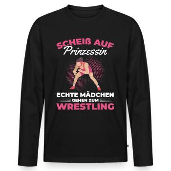 Wrestling Mädchen Wrestling Girl I Ringen Wrestler - Männer Premium Bio Langarmshirt - Schwarz - Vorne - Nico (187cm)