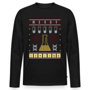 Ugly Christmas Chemistry Merry Christmas - Männer Premium Bio Langarmshirt - Schwarz - Vorne - Nico (187cm)