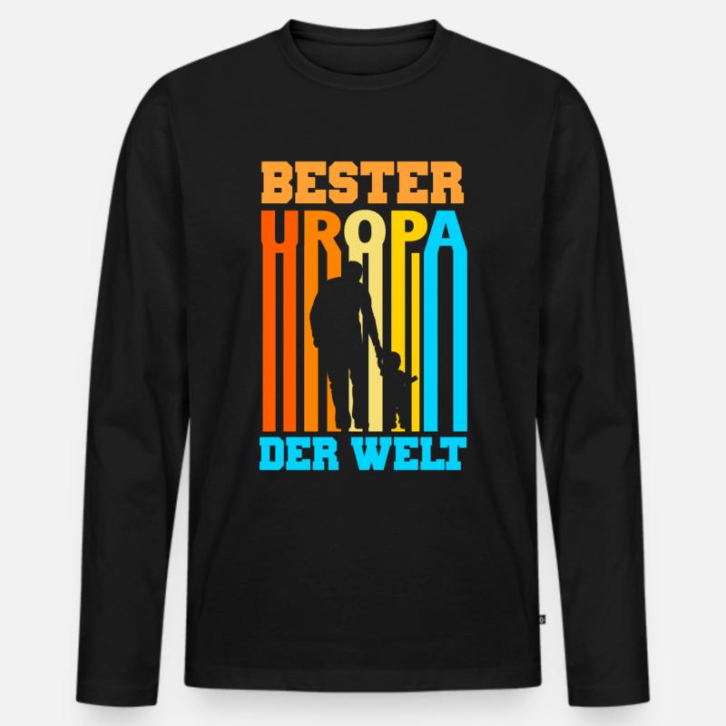 Bester Uropa der Welt - Männer Premium Bio Langarmshirt - Schwarz