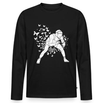 Lutteur de lutte Silhouette I Wrestle Ringen - T-shirt manches longues Premium bio Homme - noir - Devant - Nico (187cm)