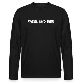Padel Tennis - Padel und Bier - Männer Premium Bio Langarmshirt - Schwarz - Vorne - Nico (187cm)