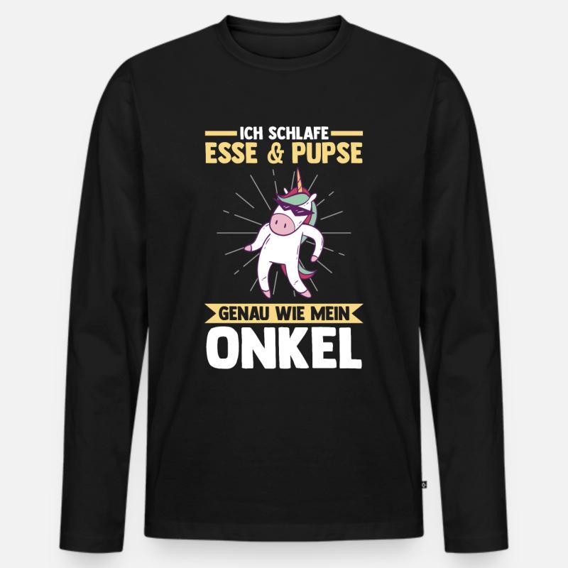 Neffe Nichte Onkel - Männer Premium Bio Langarmshirt - Schwarz