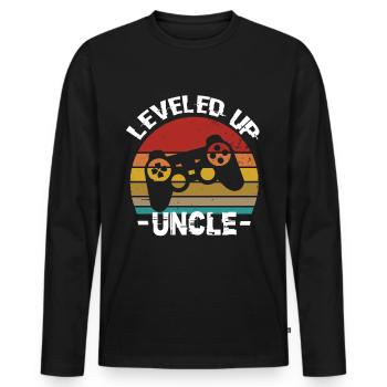 Niveau supérieur Oncle Oncle Oncle Anniversaire Oncle - T-shirt manches longues Premium bio Homme - noir - Devant - Nico (187cm)