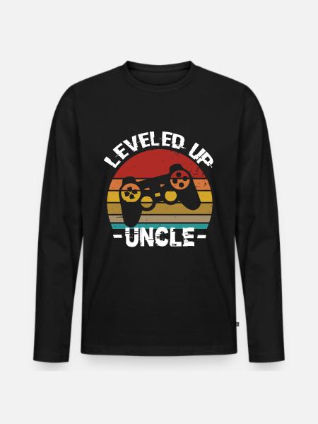 Level Up Uncle Uncle Uncle Birthday Uncle - Men's Premium Organic Long Sleeve Shirt - black