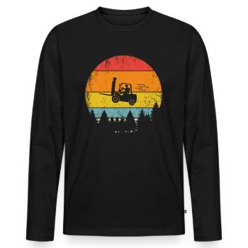 Warehouseman Forklift Driver Forklift Driver Forklift Truck - Men's Premium Organic Long Sleeve Shirt - black - Front - Nico (187cm)