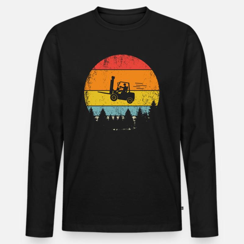 Lagerist Staplerfahrer Gabelstaplerfahrer Stapler - Männer Premium Bio Langarmshirt - Schwarz