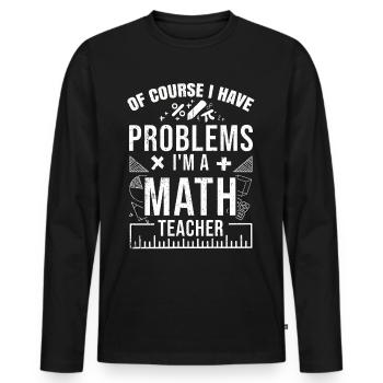 Mathe - Männer Premium Bio Langarmshirt - Schwarz - Vorne - Nico (187cm)