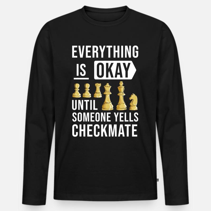 Schach - Männer Premium Bio Langarmshirt - Schwarz