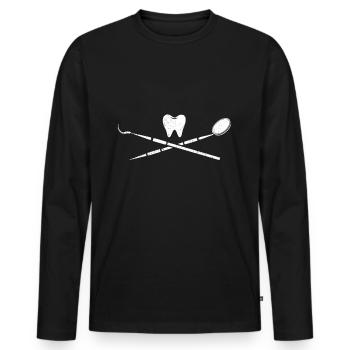 Dentist Gift Dentist Dental Doctor Teeth - Men's Premium Organic Long Sleeve Shirt - black - Front - Nico (187cm)