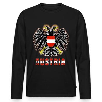 Austria - Men's Premium Organic Long Sleeve Shirt - black - Front - Nico (187cm)