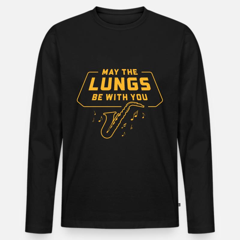 Jazz - Männer Premium Bio Langarmshirt - Schwarz