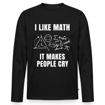 Mathe - Männer Premium Bio Langarmshirt - Schwarz - Vorne - Nico (187cm)
