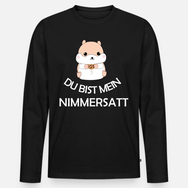 Nimmersatt - Männer Premium Bio Langarmshirt - Schwarz