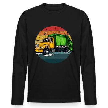 Müllmann Geschenk Müll Müllabfuhr Abfall Beruf - Männer Premium Bio Langarmshirt - Schwarz - Vorne - Nico (187cm)