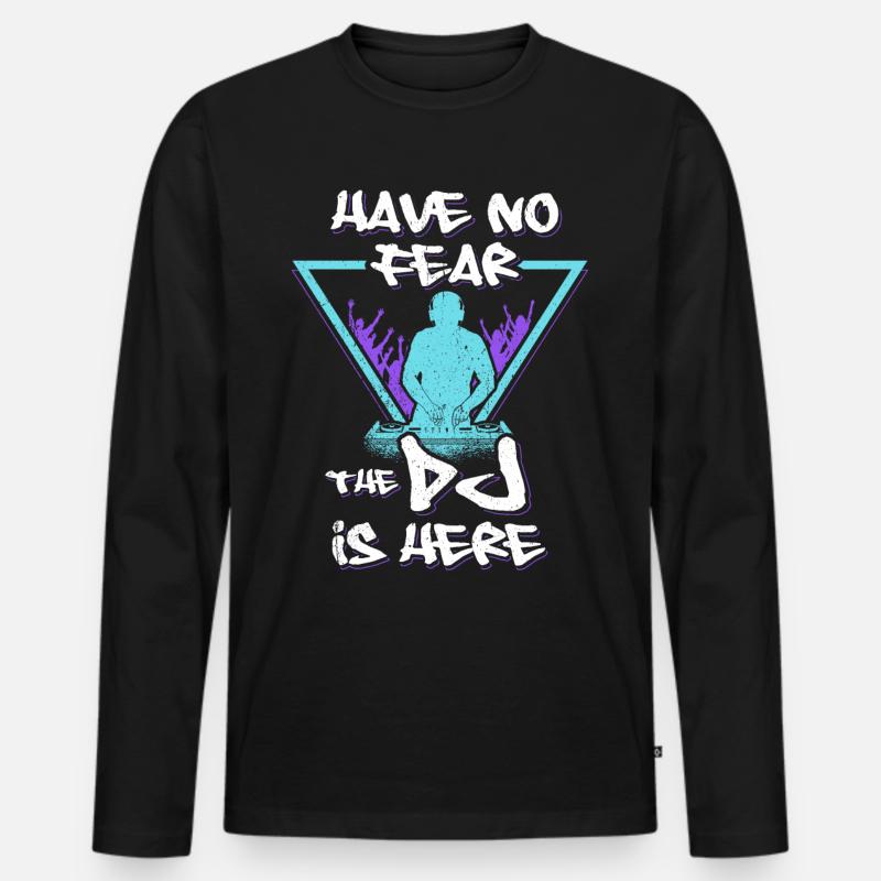 DJ - Männer Premium Bio Langarmshirt - Schwarz