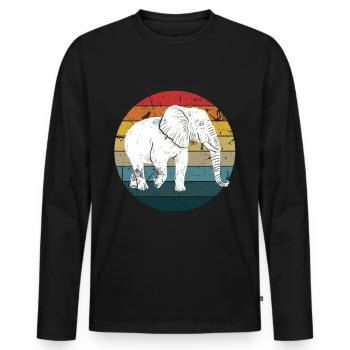 Elephant - Men's Premium Organic Long Sleeve Shirt - black - Front - Nico (187cm)