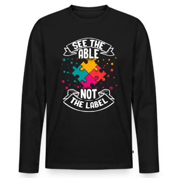 Autismus Geschenk Autist Asperger ADHS Autism - Männer Premium Bio Langarmshirt - Schwarz - Vorne - Nico (187cm)
