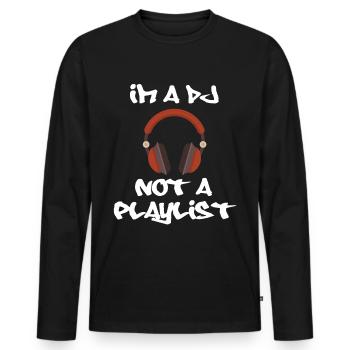 DISC JOCKEY - Men's Premium Organic Long Sleeve Shirt - black - Front - Nico (187cm)
